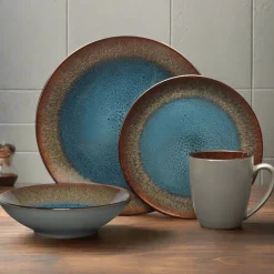 Pfaltzgraff® Monroe Blue 16 Piece Dinnerware Set, Service for 4- Dinnerware Service For 4