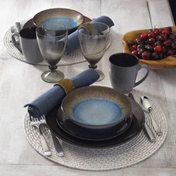 Pfaltzgraff® Monroe Blue 16 Piece Dinnerware Set, Service for 4- Dinnerware Service For 4