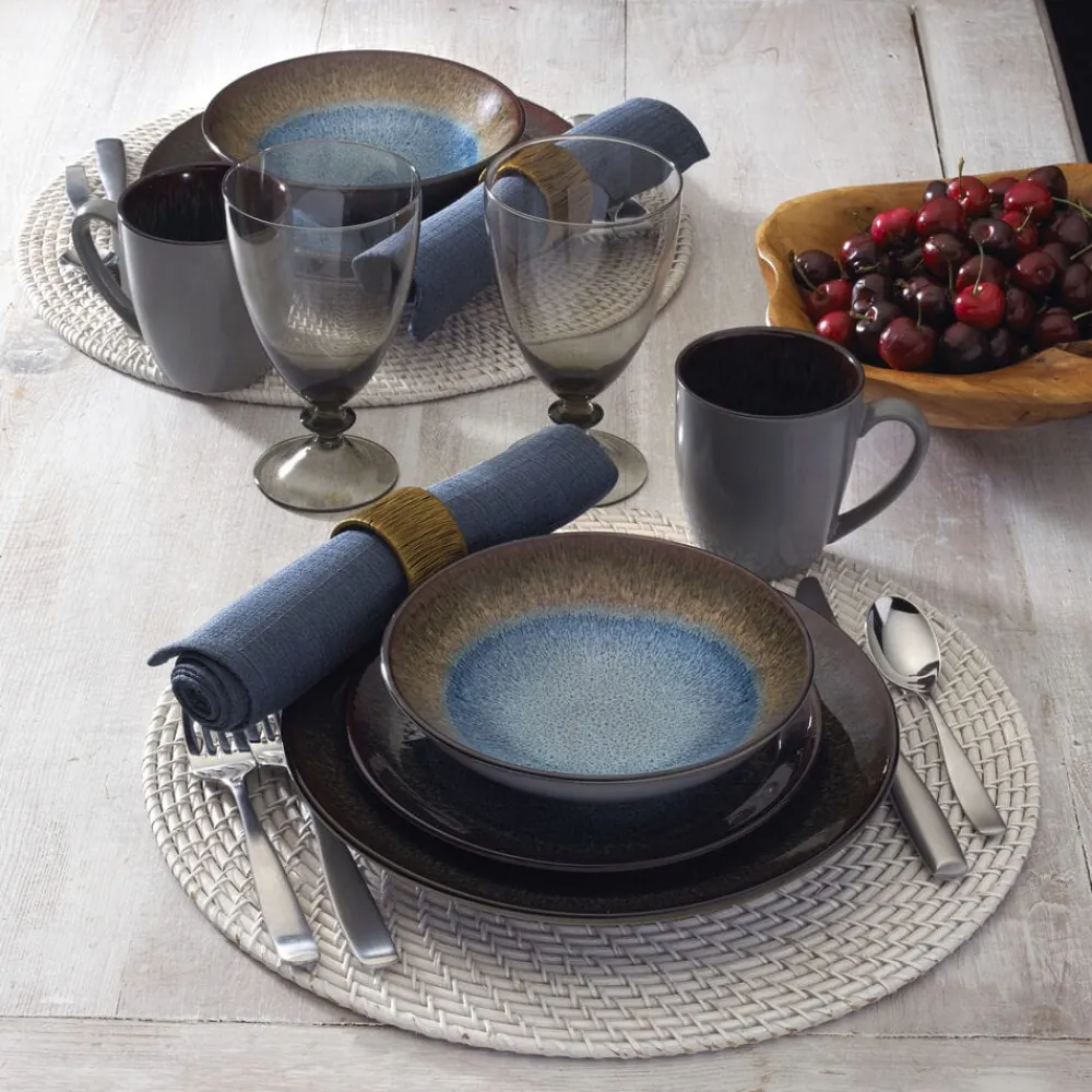 Pfaltzgraff® Monroe Blue 16 Piece Dinnerware Set, Service for 4- Dinnerware Service For 4