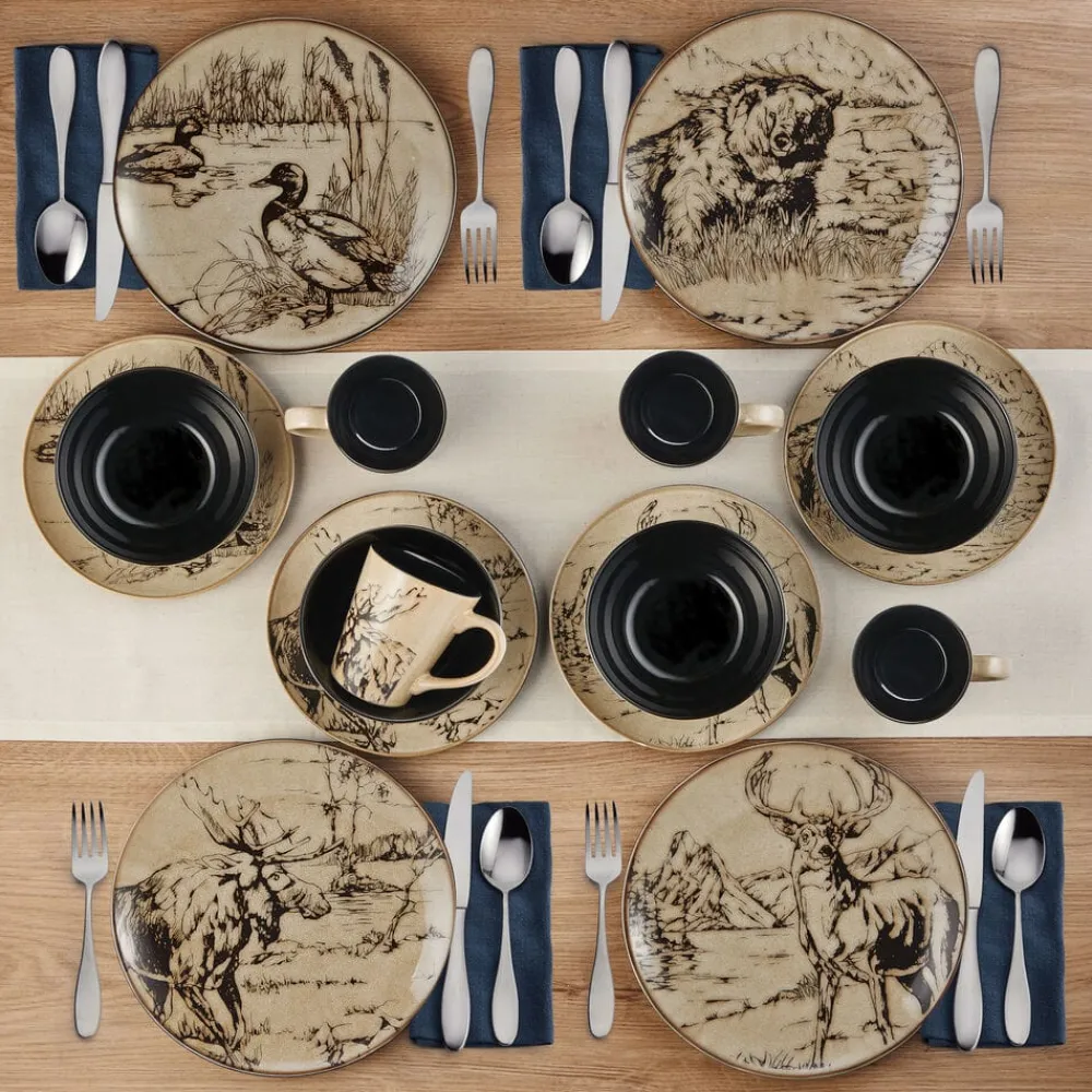 Mossy Oak® Mossy Oak Animal Print 16 Piece Dinnerware Set, Service for 4- Dinnerware Service For 4