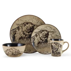 Mossy Oak® Mossy Oak Animal Print 16 Piece Dinnerware Set, Service for 4- Dinnerware Service For 4