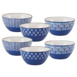 Pfaltzgraff® Navy Set of 6 Soup Cereal Bowls, Assorted- Soup Cereal Bowls