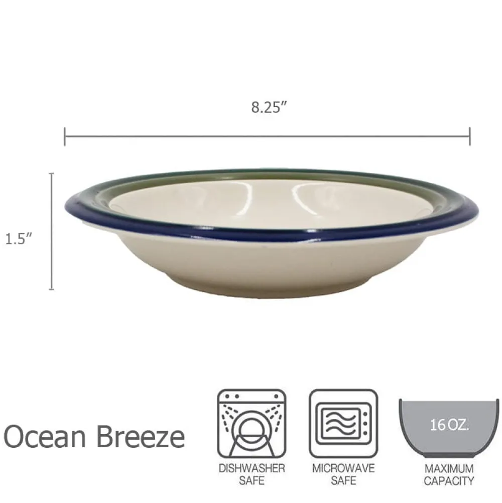 Pfaltzgraff® Ocean Breeze Set of 4 Rim Soup Bowls- Soup Cereal Bowls