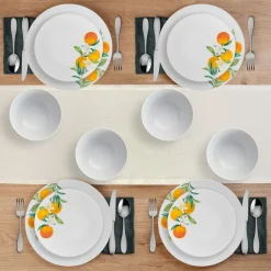 Studio Nova Oranges 12 Piece Dinnerware Set, Service for 4- Dinnerware Service For 4