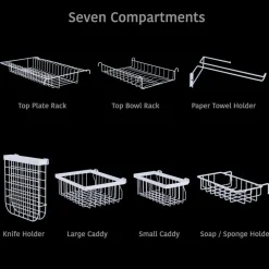 Gourmet Basics® Over the Sink 2 Tier Expandable Organizer Dish Drying Rack- Fruit And Storage Baskets