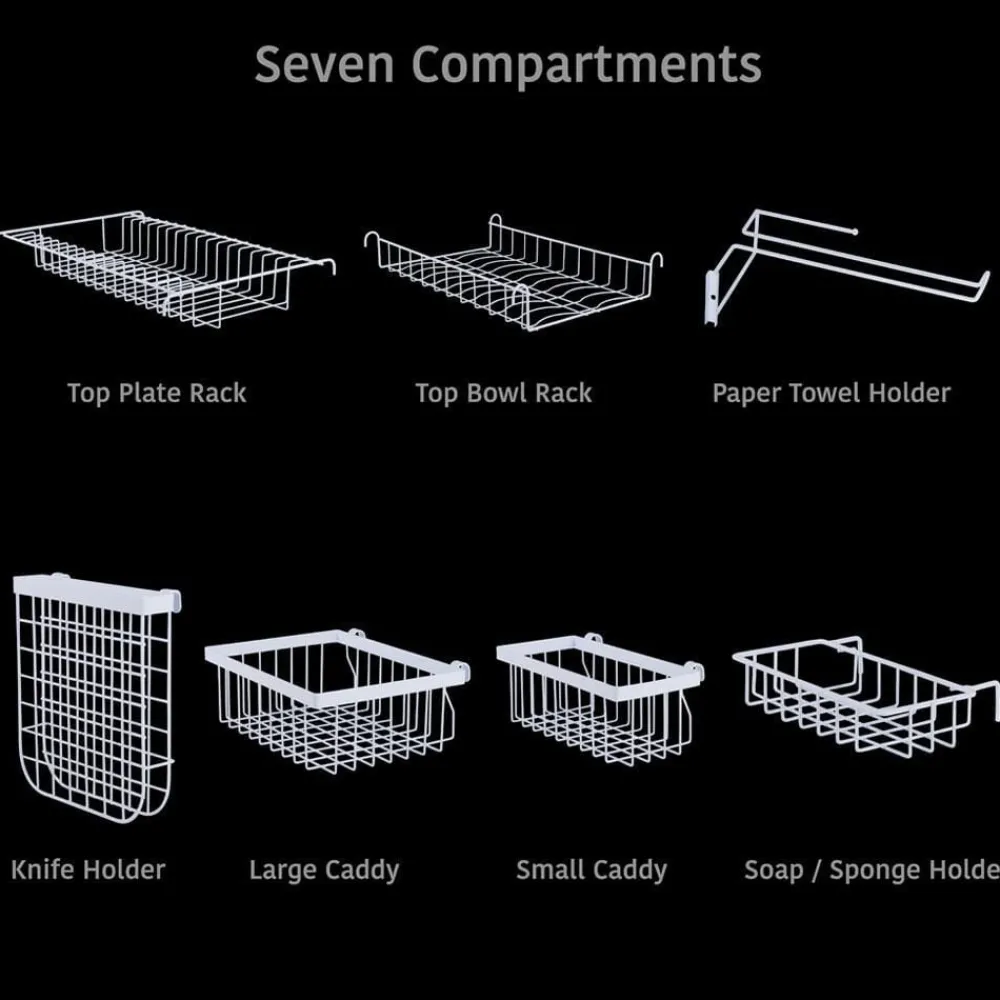 Gourmet Basics® Over the Sink 2 Tier Expandable Organizer Dish Drying Rack- Fruit And Storage Baskets