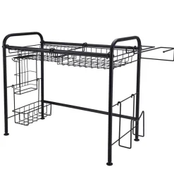 Gourmet Basics® Over the Sink 2 Tier Organizer Dish Drying Rack, 31 Inch- Fruit And Storage Baskets