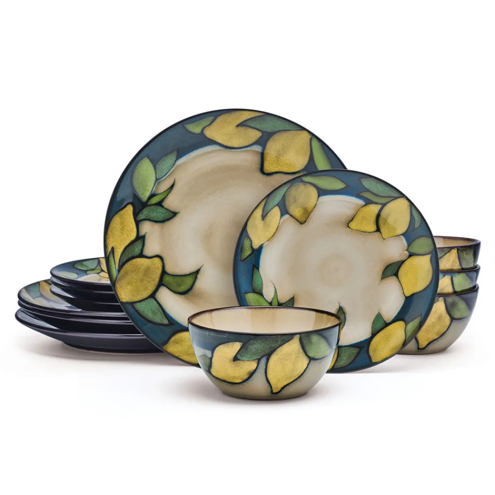 Pfaltzgraff® Painted Lemons 12 Piece Dinnerware Set, Service for 4- Dinnerware Service For 4