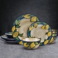 Pfaltzgraff® Painted Lemons 12 Piece Dinnerware Set, Service for 4- Dinnerware Service For 4
