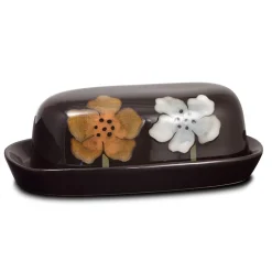 Pfaltzgraff® Painted Poppies Covered Butter Dish- Butter Dishes