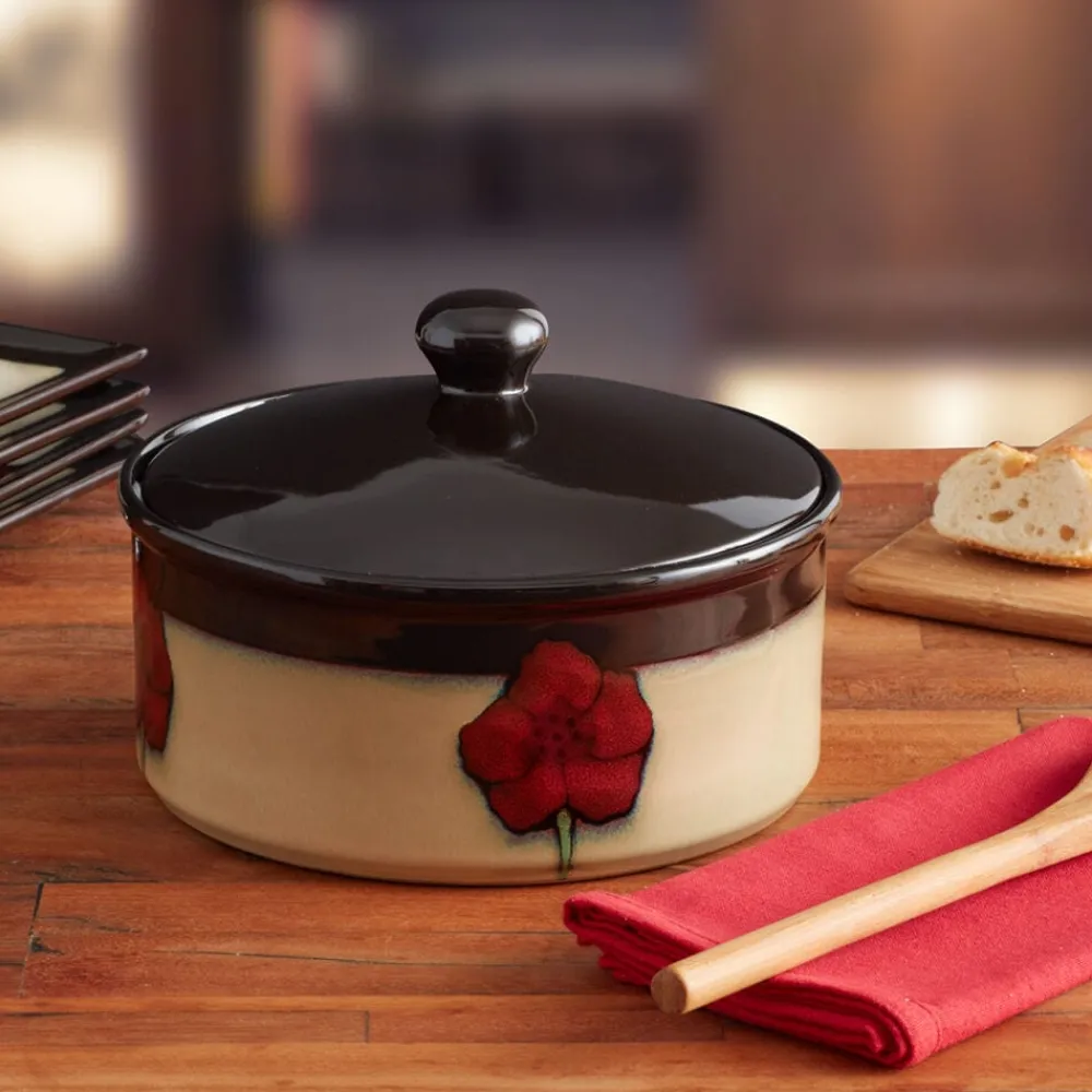 Pfaltzgraff® Painted Poppies Covered Casserole- Bakeware|Covered Casseroles