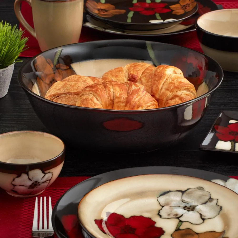 Pfaltzgraff® Painted Poppies Oversized Serving Bowl- Serve Bowls