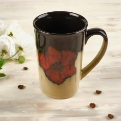 Pfaltzgraff® Painted Poppies Set of 4 Latte Mugs- Coffee Mugs