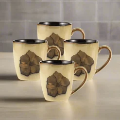 Pfaltzgraff® Painted Poppies Set of 4 Mugs- Coffee Mugs