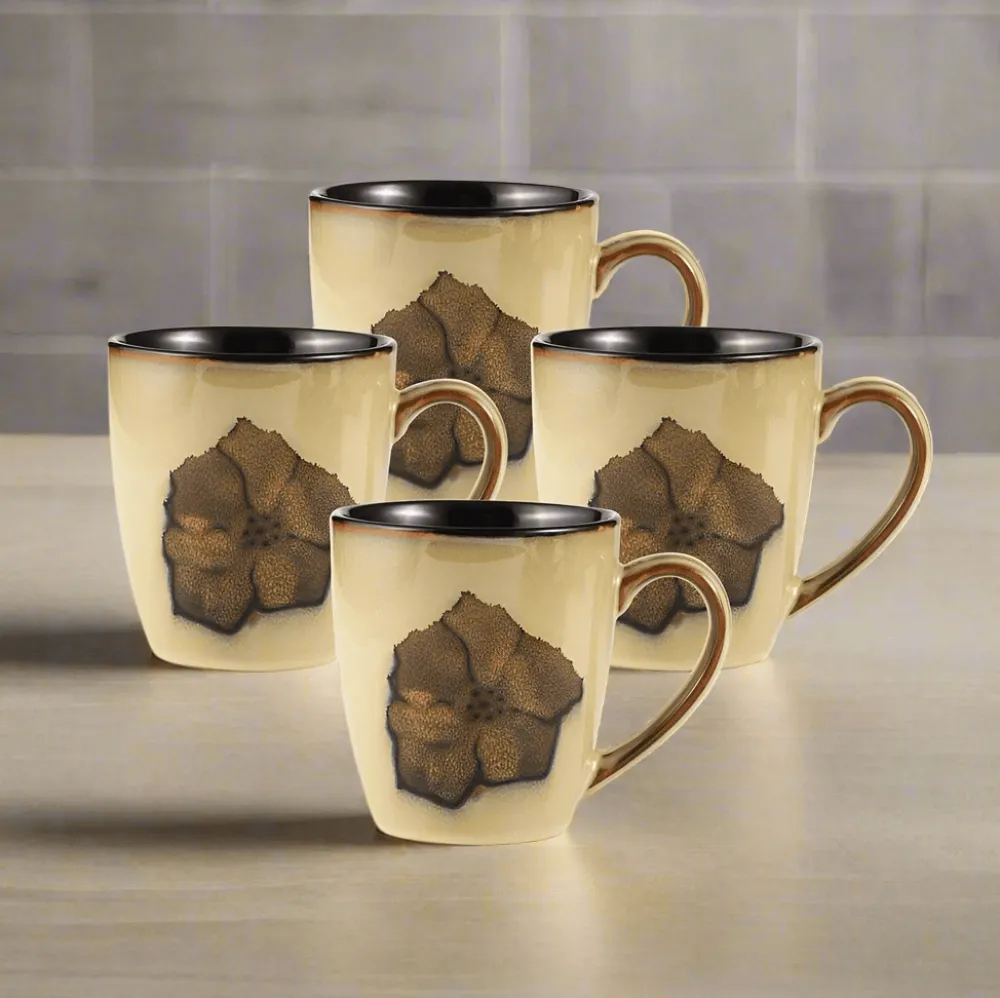 Pfaltzgraff® Painted Poppies Set of 4 Mugs- Coffee Mugs