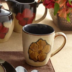 Pfaltzgraff® Painted Poppies Set of 4 Mugs- Coffee Mugs