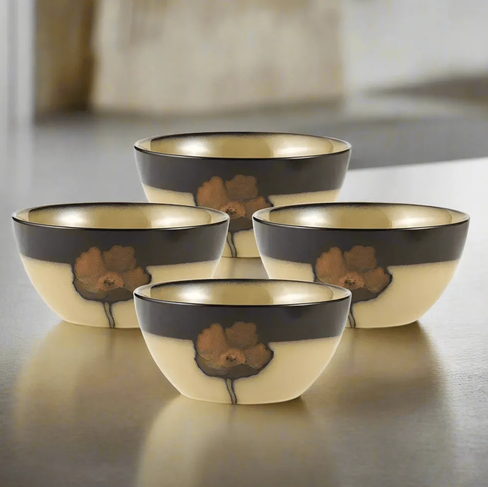 Pfaltzgraff® Painted Poppies Set of 4 Soup Cereal Bowls- Soup Cereal Bowls