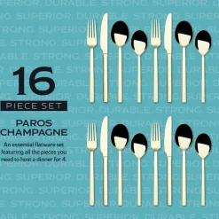Towle® Living Paros Champagne Forged 16 Piece Flatware Set, Service for 4- Sets