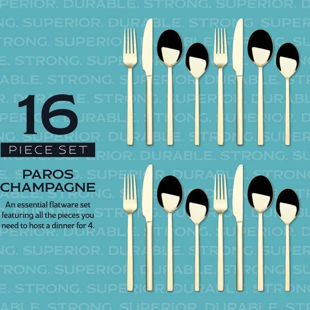 Towle® Living Paros Champagne Forged 16 Piece Flatware Set, Service for 4- Sets