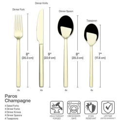 Towle® Living Paros Champagne Forged 16 Piece Flatware Set, Service for 4- Sets