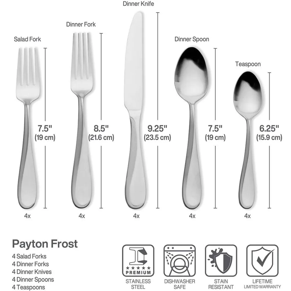 Pfaltzgraff® Payton Frost 20 Piece Flatware Set, Service for 4- Sets