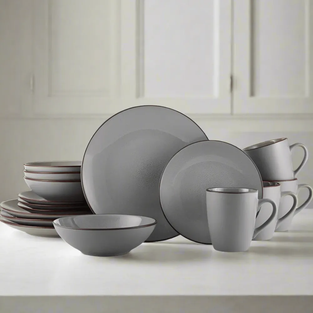 Pfaltzgraff® Pierce Gray 16 Piece Dinnerware Set, Service for 4- Dinnerware Service For 4