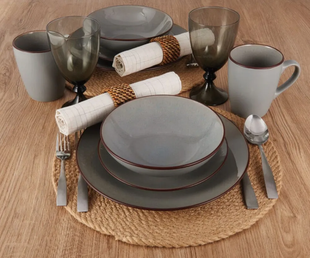 Pfaltzgraff® Pierce Gray 16 Piece Dinnerware Set, Service for 4- Dinnerware Service For 4