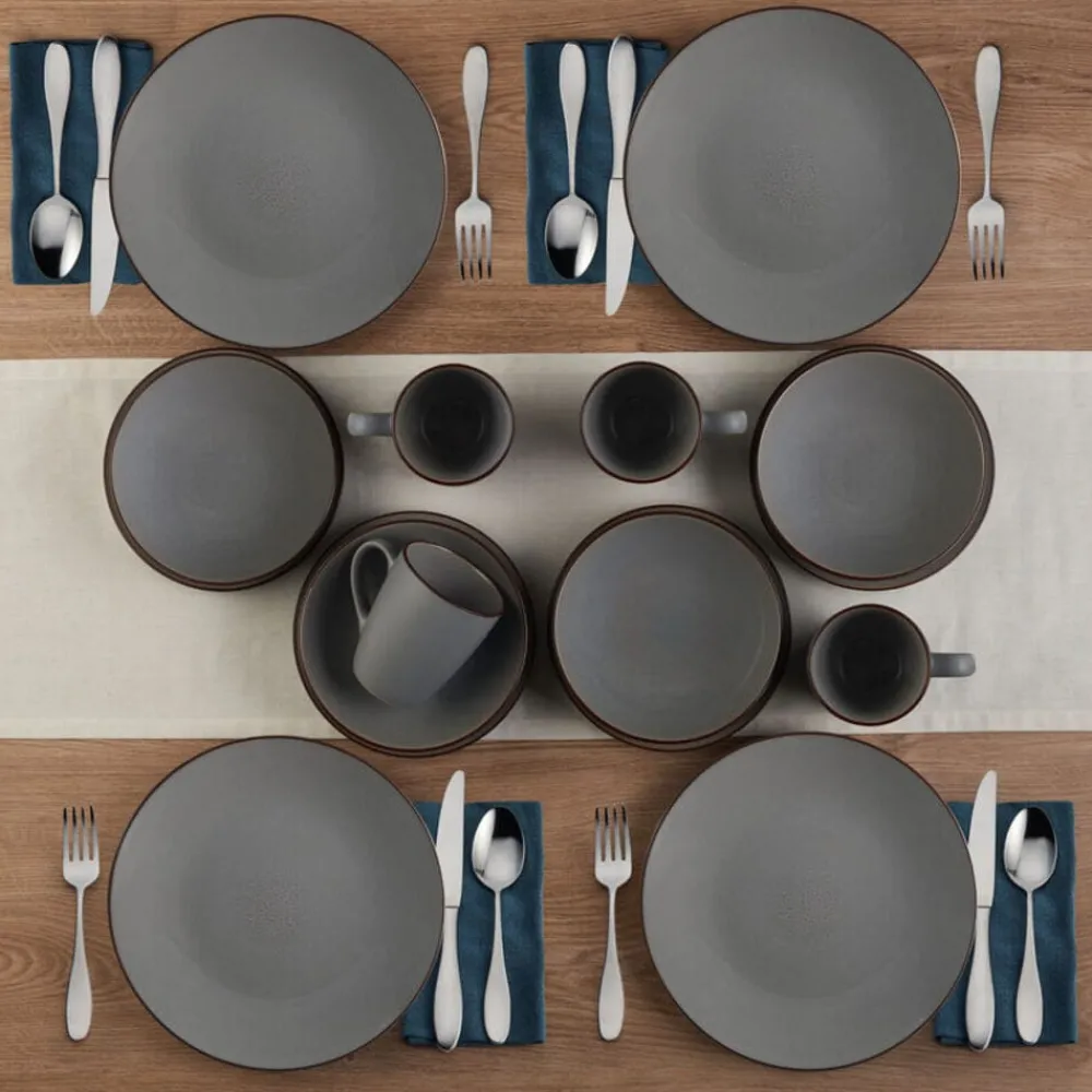 Pfaltzgraff® Pierce Gray 16 Piece Dinnerware Set, Service for 4- Dinnerware Service For 4
