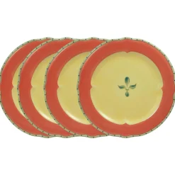 Pfaltzgraff® Pistoulet® Set of 4 Dinner Plates with Red Band- Dinner Plates