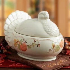 Pfaltzgraff® Plymouth Turkey Shaped Covered Serving Dish- Covered Casseroles|Serve Bowls