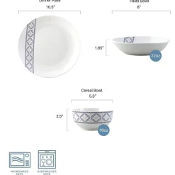 Studio Nova Preslie 18 Piece Dinnerware Set, Service for 6- Dinnerware Service For 6