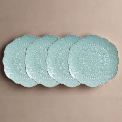 Pfaltzgraff® Remembrance Teal Set of 4 Salad Plates- Salad Plates