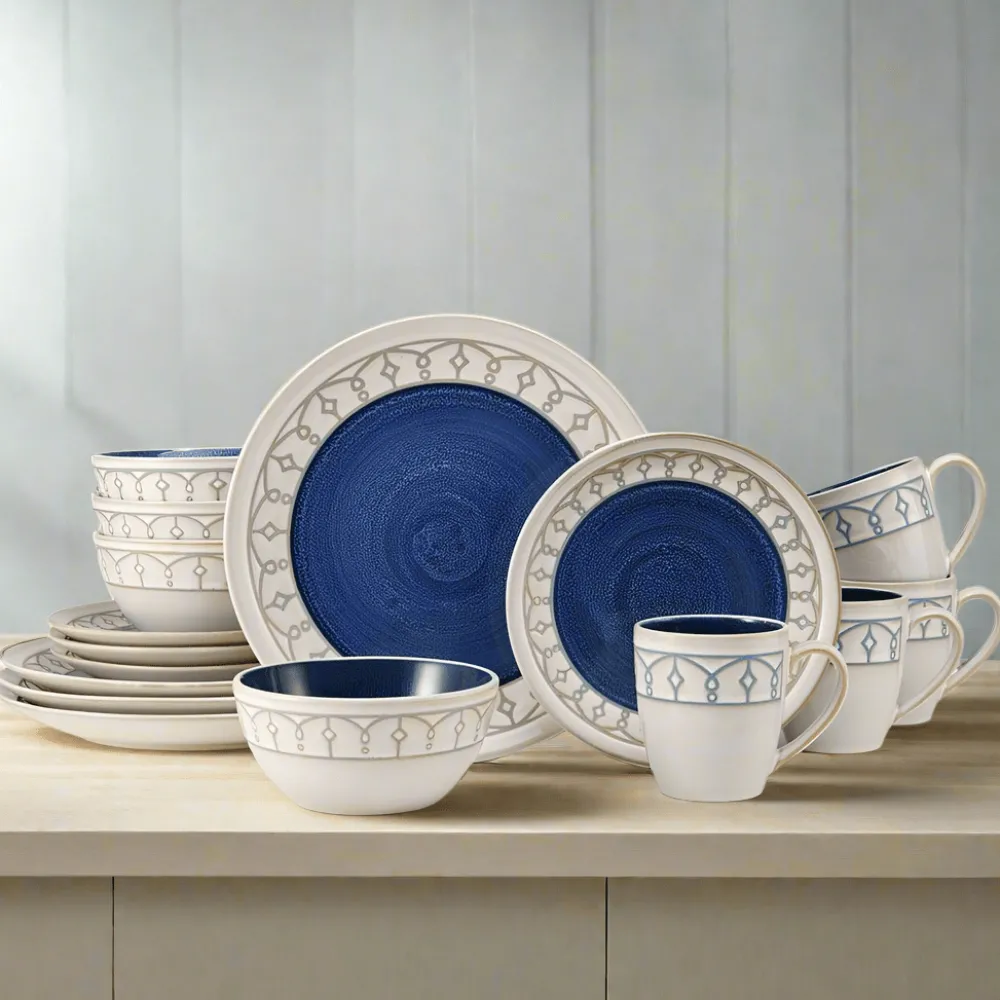 Pfaltzgraff® Remi Blue 16 Piece Dinnerware Set, Service for 4- Dinnerware Service For 4