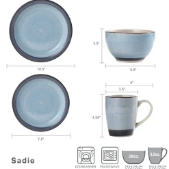 Pfaltzgraff® Sadie Blue 16 Piece Dinnerware Set, Service for 4- Dinnerware Service For 4