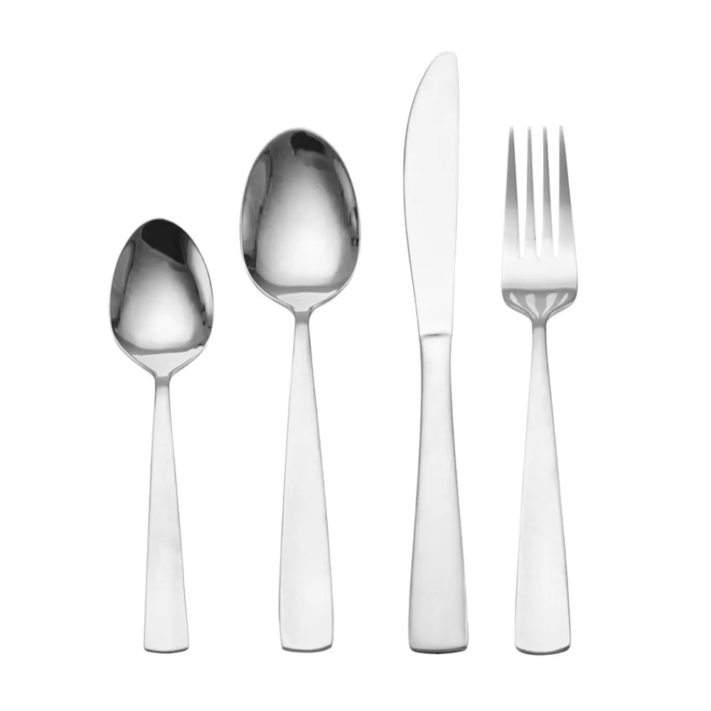 Pfaltzgraff® Satin Danford 24 Piece Flatware Set with Wire Caddy, Service for 6- Sets