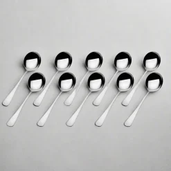 Gourmet Basics® Satin Symmetry Set of 10 Bouillon Spoons- Openstock|Sets