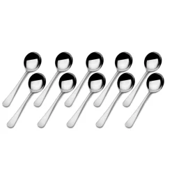 Gourmet Basics® Satin Symmetry Set of 10 Bouillon Spoons- Openstock|Sets