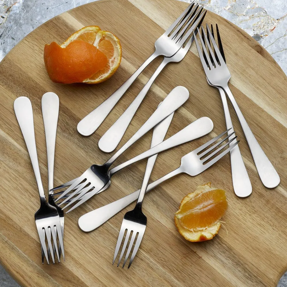 Gourmet Basics® Satin Symmetry Set of 10 Dinner Forks- Openstock|Sets