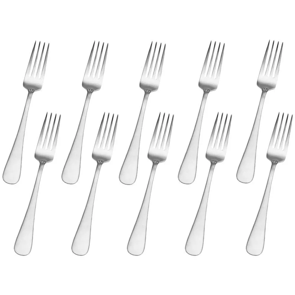 Gourmet Basics® Satin Symmetry Set of 10 Dinner Forks- Openstock|Sets
