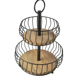 Gourmet Basics® Savannah 2 Tier Fruit Storage Basket- Fruit And Storage Baskets