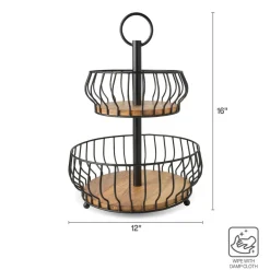 Gourmet Basics® Savannah 2 Tier Fruit Storage Basket- Fruit And Storage Baskets