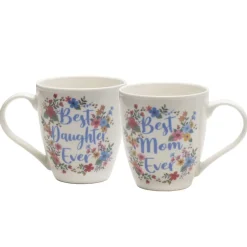 Pfaltzgraff® Sentiment Mugs Set of 2 Best Daughter Best Mom Ever Mugs- Coffee Mugs