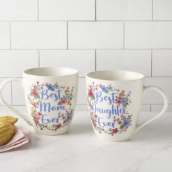 Pfaltzgraff® Sentiment Mugs Set of 2 Best Daughter Best Mom Ever Mugs- Coffee Mugs