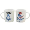 Pfaltzgraff® Sentiment Mugs Set of 2 Mr and Mrs Right Mugs- Coffee Mugs