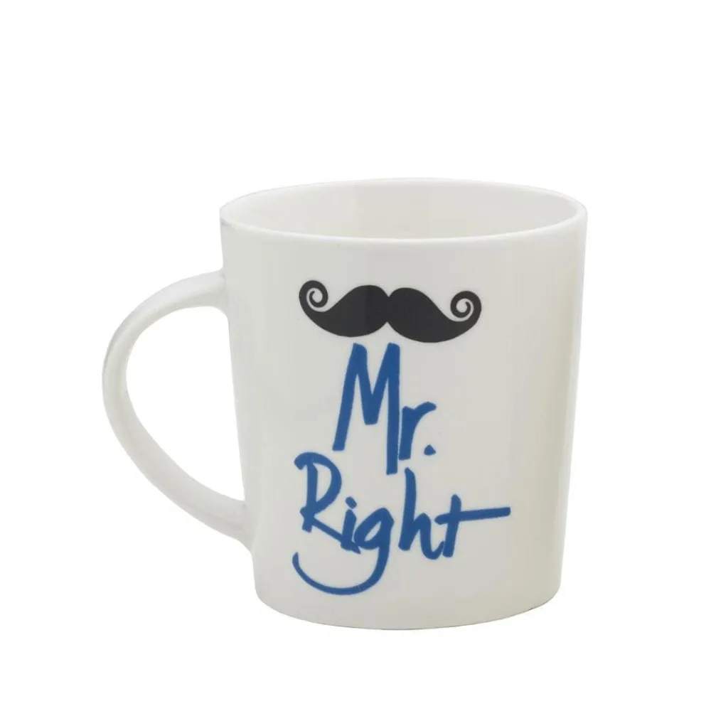Pfaltzgraff® Sentiment Mugs Set of 2 Mr and Mrs Right Mugs- Coffee Mugs