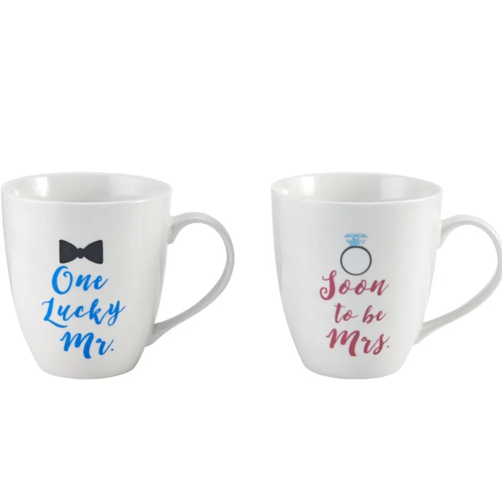 Pfaltzgraff® Sentiment Mugs Set of 2 Mr and Mrs Mugs- Coffee Mugs