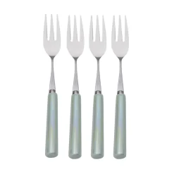 International® Silver Serenity Ceramic Handle Set of 4 Appetizer Forks- Openstock