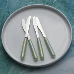 International® Silver Serenity Ceramic Handle Set of 4 Spreaders- Openstock