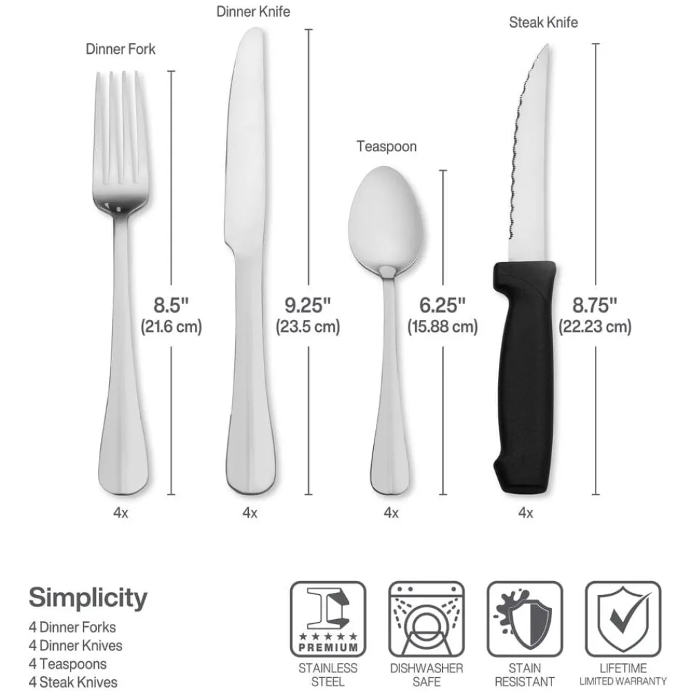Pfaltzgraff® Simplicity 16 Piece Flatware Set, Service for 4- Sets