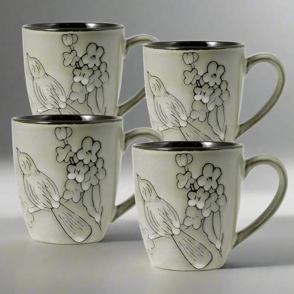Gourmet Basics® Song Bird Set of 4 Mugs- Coffee Mugs